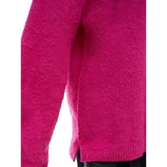 HELMUT LANG Brushed V-Neck Sweater in Disco Pink - Size XS - Picture 4 of 5